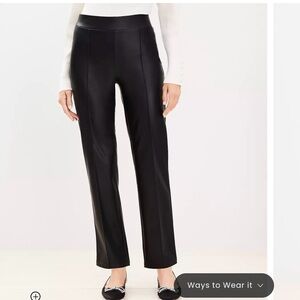 Loft Faux Leather Pull On Pants. Straight Leg. NWT. Size XL.